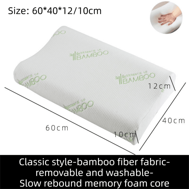 2 Pack Wave Shaped Contour Memory Foam Pillow - Size 60 × 40 cm / F51 Style