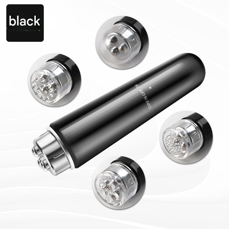 Black Electric Eye Massager Pen - Vibration Massage Wand for Eye Area, Face