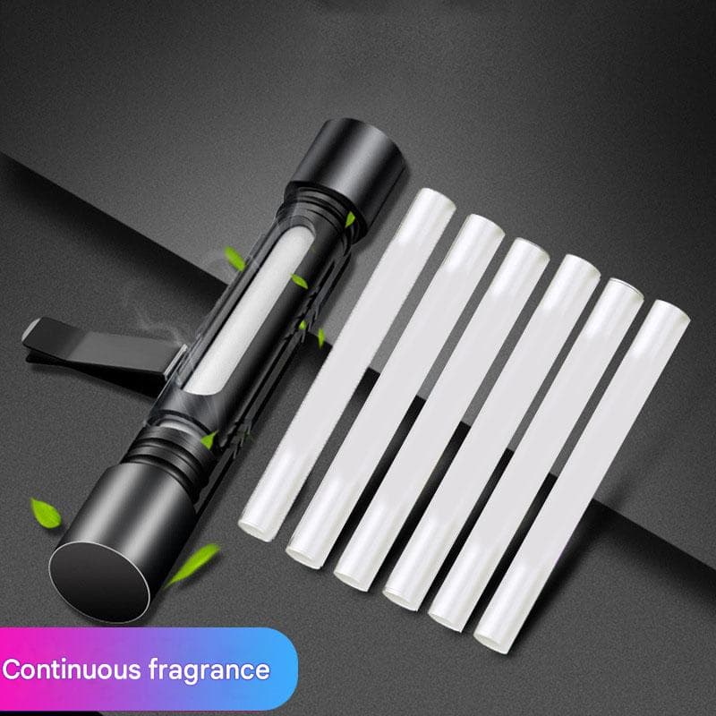 Black Mini Car Air Vent Perfume Freshener with 6 Scent Refills Aluminum