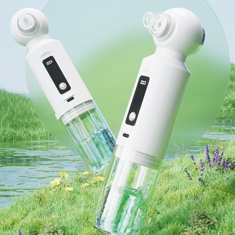 White Heated Micro-Bubble Blackhead Remover Vacuum Pore Cleaner - 46C Hot