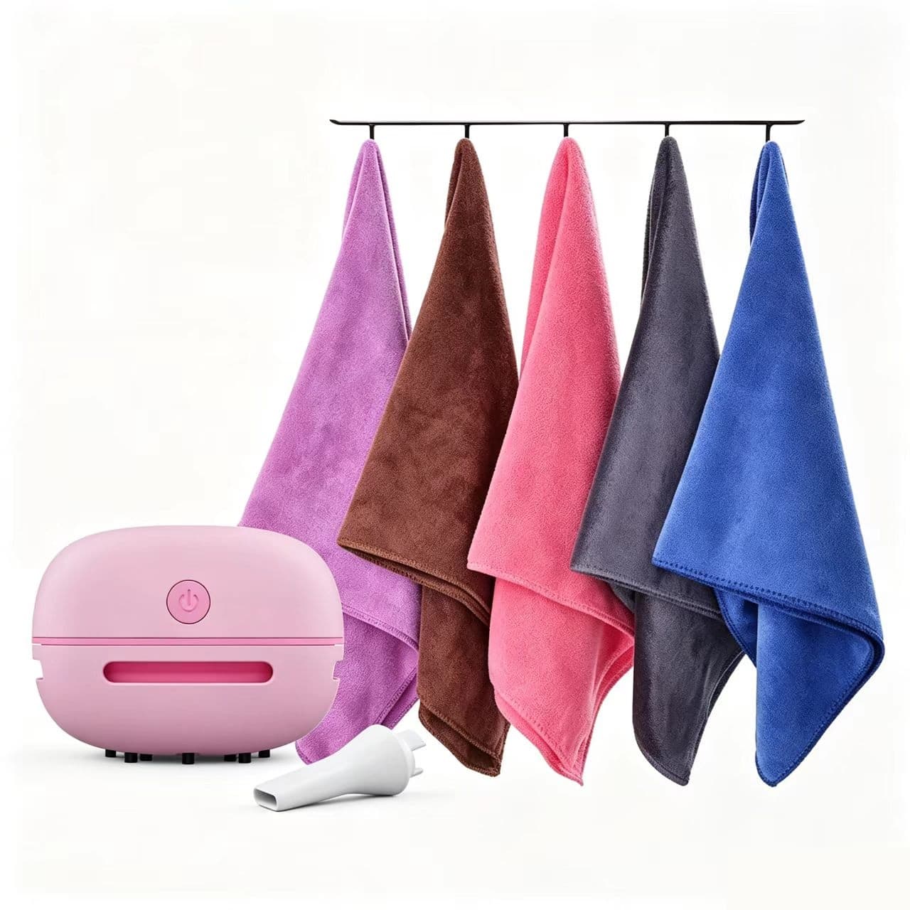 6-Piece Home Cleaning Kit - Pink Rechargeable Mini Desktop Vacuum Cleaner