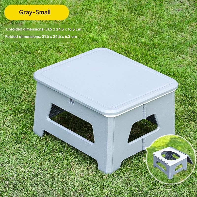 Gray Small size Portable Folding Toilet Stool - PP Material - 100kg Load