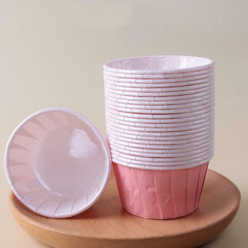 Pink 50-Piece Cupcake Baking Cups 2.56in Greaseproof Paper Liners