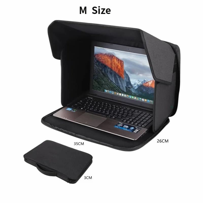Laptop Sun Shade and Outdoor Privacy Hood - Fits Laptops up to 14 Inches