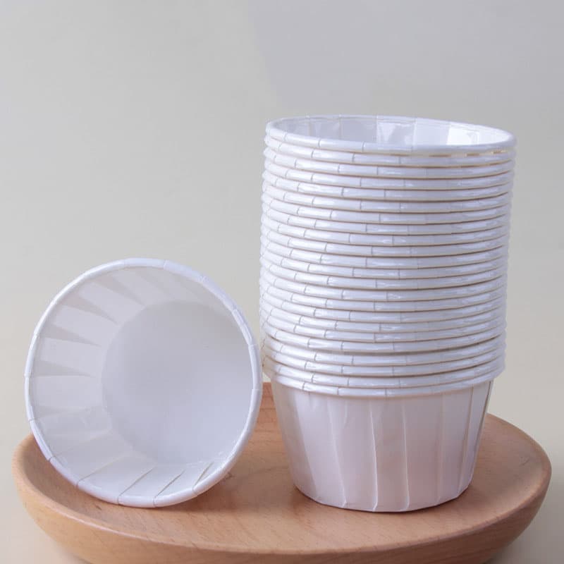 White 50-Piece Cupcake Baking Cups 2.56in Greaseproof Paper Liners