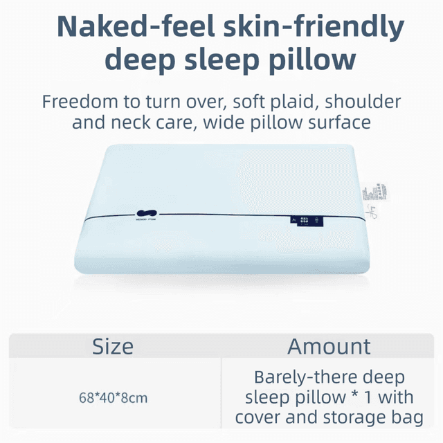 Blue Deep Sleep Slow Rebound Memory Foam Pillow with Washable - Blue 10 cm