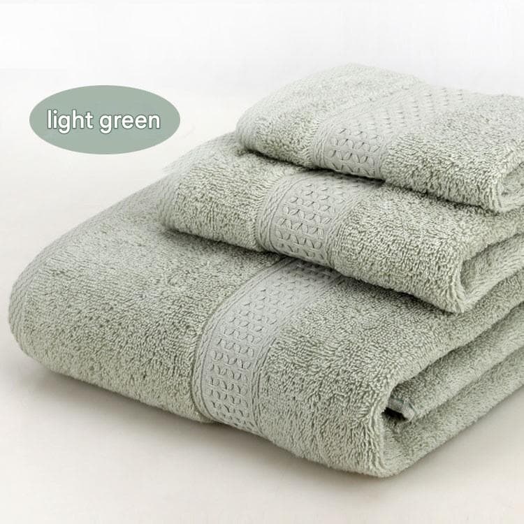 3-Piece Light Green Towel Set - Soft Absorbent Bath, Hand & Face Towels