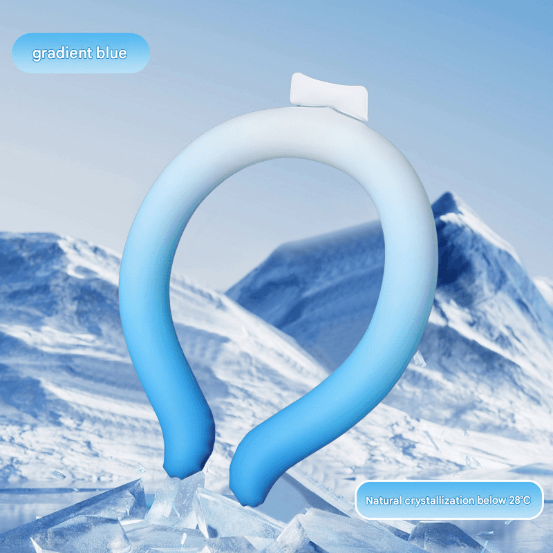 Gradient Blue Instant Cool PCM Neck Ring - 28°C Phase Change Material