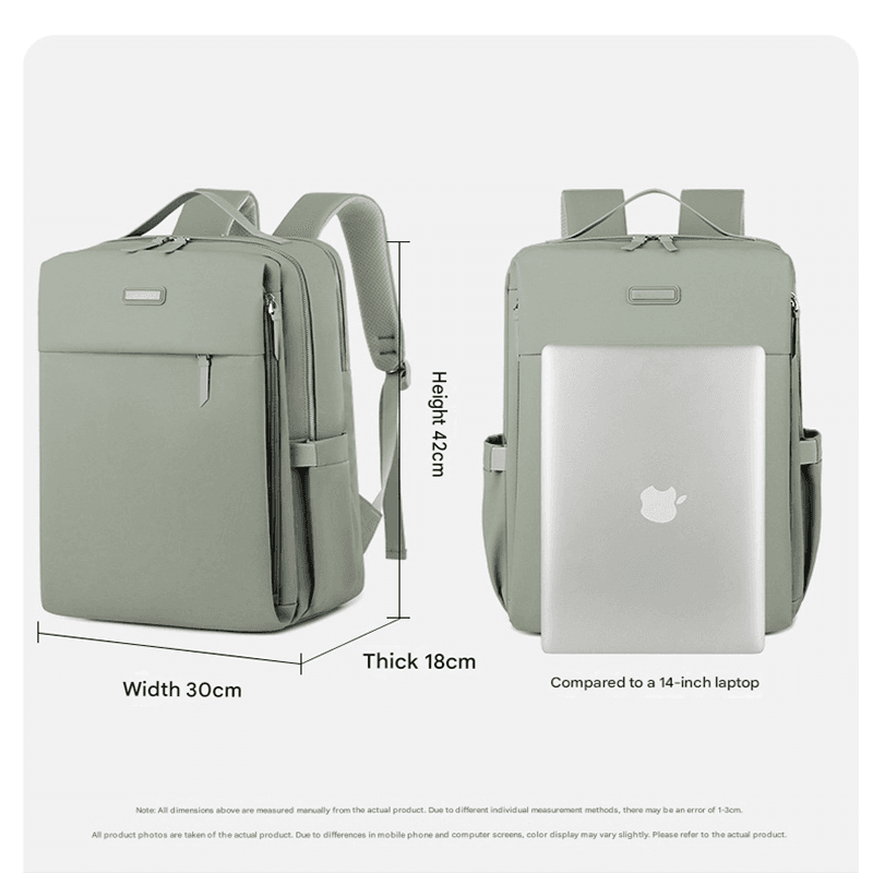 Black Large Capacity Airbag Backpack Multi-Compartment Laptop Backpack