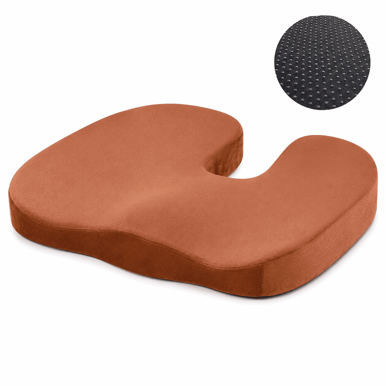 Coffee-colored Memory Foam Seat Cushion - 44 × 35 × 6 cm Polyester Chair