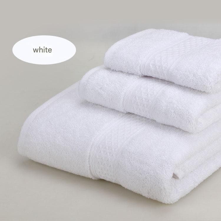 3-Piece White Towel Set - Soft Absorbent Bath, Hand & Face Towels