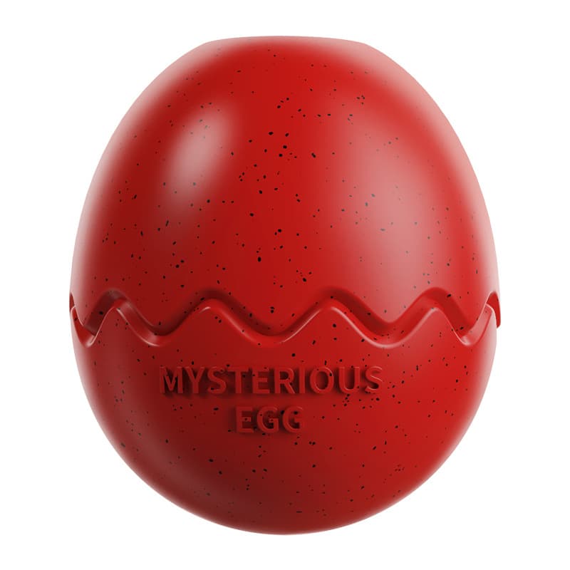 Red Dinosaur Egg Shaped Dog Slow Feeder Toy - TPR Interactive Treat