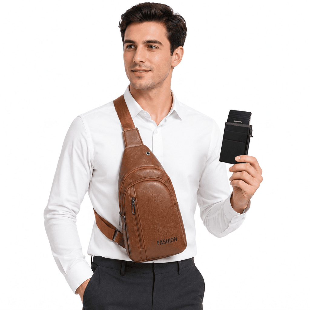 Office Commuter Business Set-Light brown Men's - Light brown and Black
