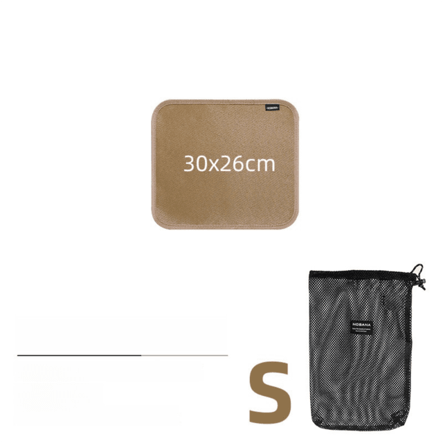 30 × 26 cm S Size Fireproof Outdoor Mat with Storage Bag - Silicone Coated