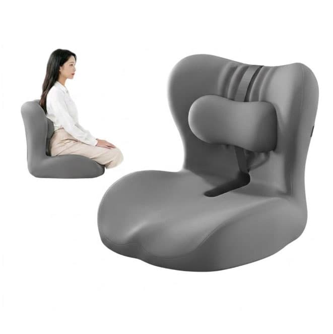 Ergonomic Memory Foam Seat Cushion with Gray Support - Gray Relief