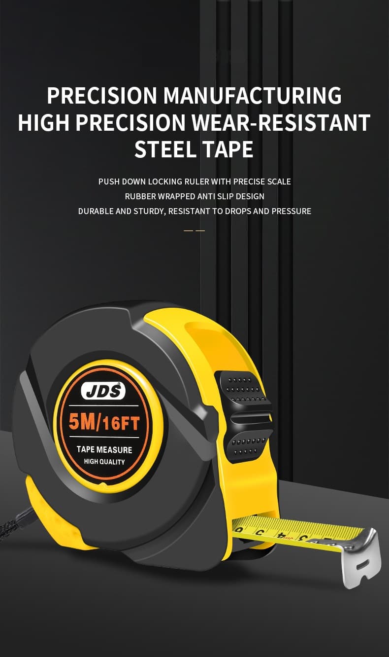 5M Heavy Duty Steel Tape Measure - Metric & Imperial Dual Scale - High