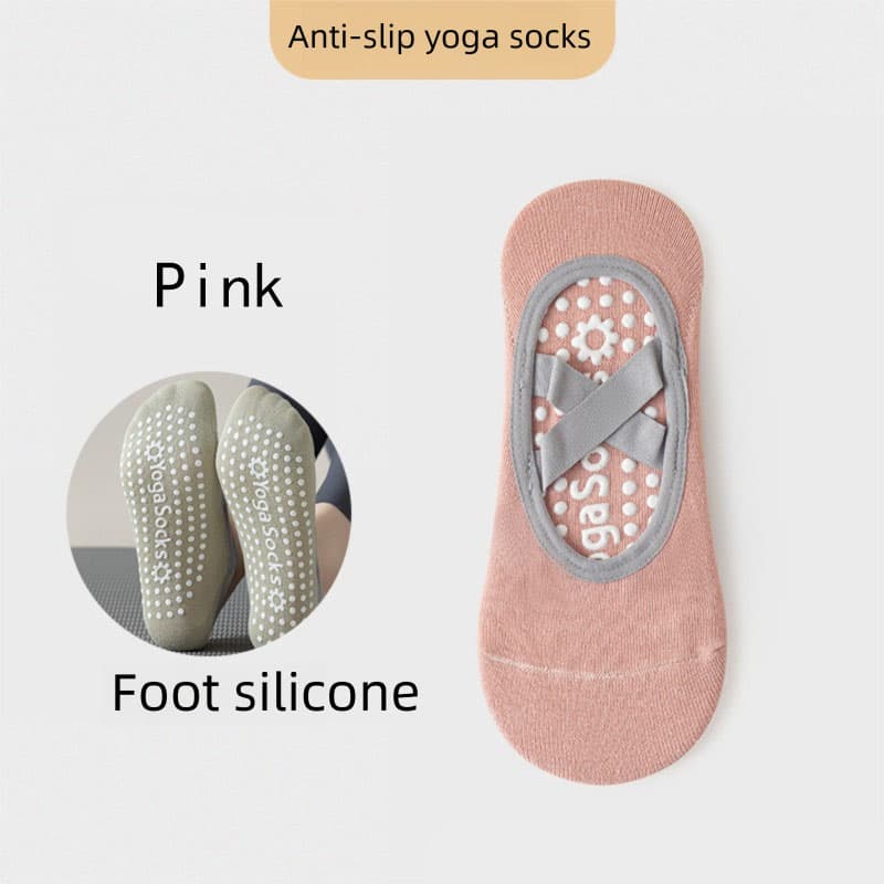 3-Pack Pink Anti-Slip Yoga Socks - Grippy Pilates Dance Fitness Socks
