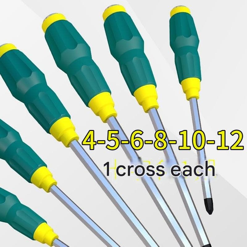 6-piece Green Phillips screwdriver Impact-Resistant Magnetic Screwdriver