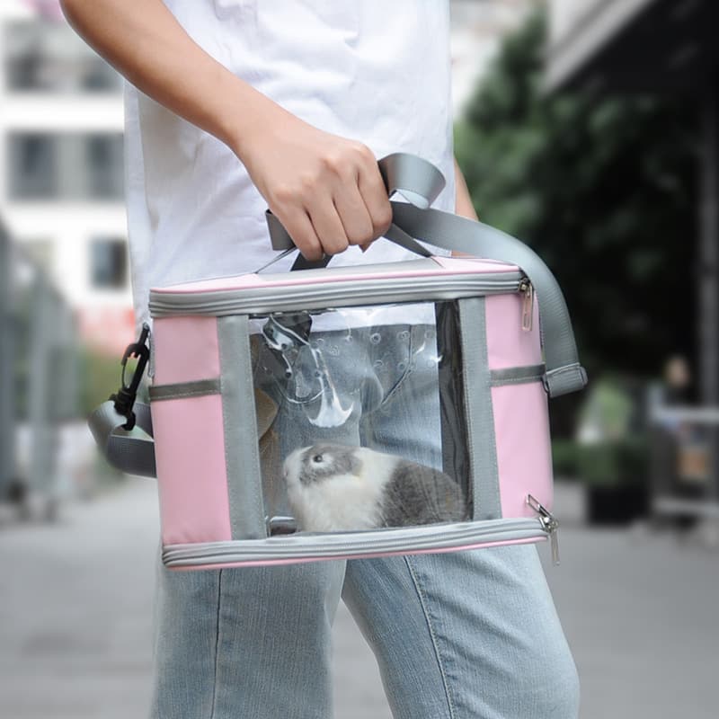 Small Animal Travel Bag (26 × 17 × 19 cm) - Pink small nylon and plastic