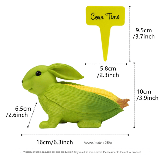Outdoor Garden Decoration Ornament - Courtyard Balcony Resin Corn Rabbit