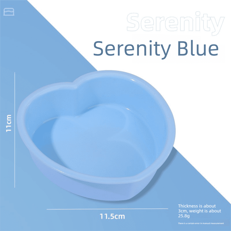 Heart Shaped Silicone Baking Mould - Non-Stick - Serenity Blue, 11.5 cm