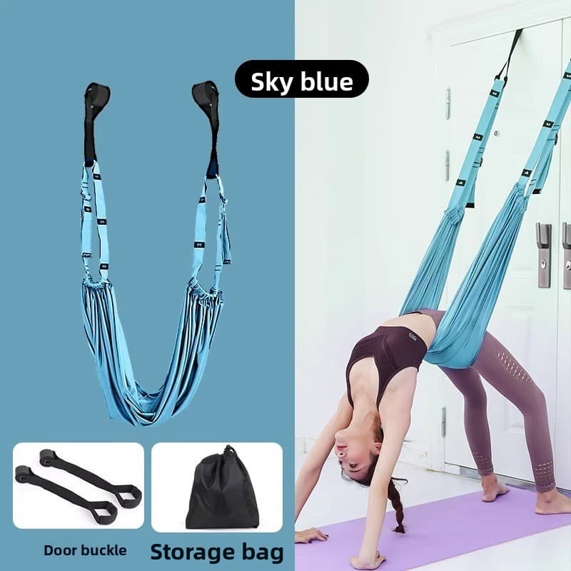 Blue Aerial Yoga Door Hanging Strap for Home Workouts - Blue Strap