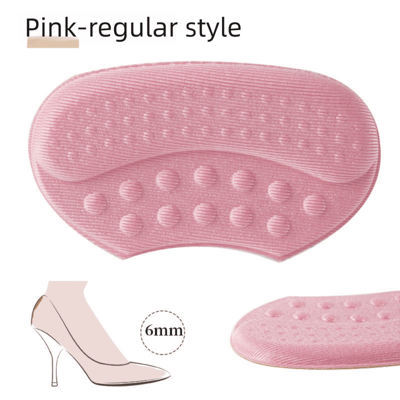 5-Pair Pink Soft & Breathable Heel Grips for Loose Shoes - Anti-Slip - 6mm