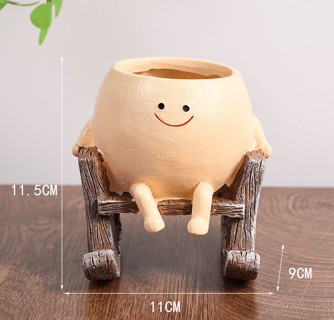 Swing Planter - Hanging Succulent Pot, Craft Ornament for Outdoor Garden