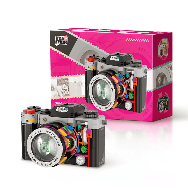 Black Vintage Twin Lens Reflex Camera Building Blocks Set - Retro DIY