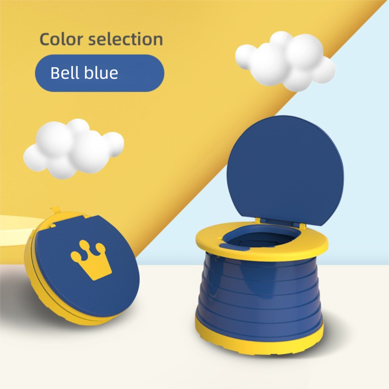 Kids Portable Travel Potty Foldable Training Toilet Seat - Blue - Compact