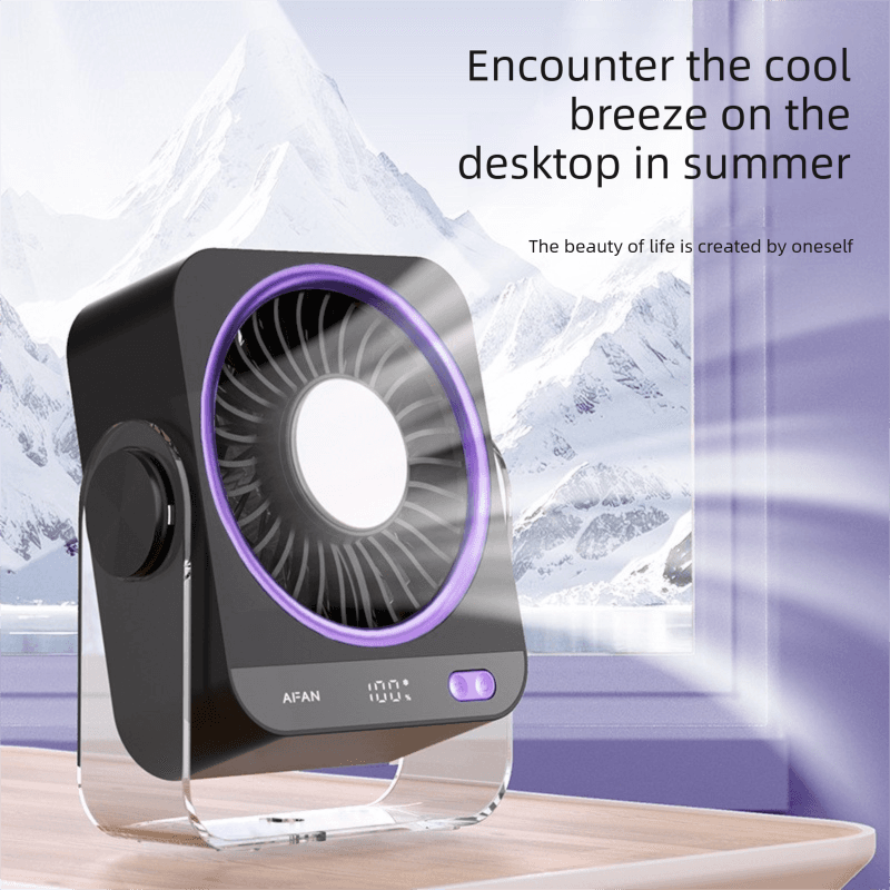 Pink Portable Semiconductor Cooling Desk Fan USB-C Rechargeable 5 Speeds