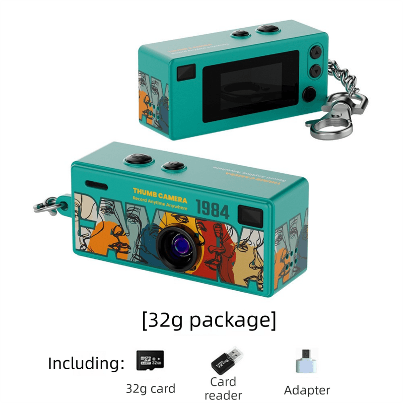 G6 Green Ultra-Mini Thumb Camera with 32GB Card, Card Reader & Adapter - HD