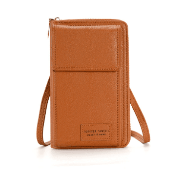 Brown Women's Crossbody Phone Bag Wallet Small PU Leather Shoulder Purse