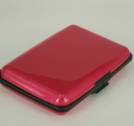 3-Pcs Rose red Slim Aluminium Credit Card Holder RFID Blocking Wallet Hard