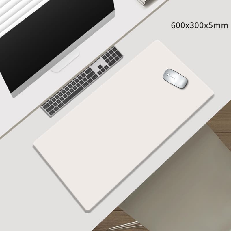 Beige Large Silicone Mouse Pad - Non-Slip, 600x300mm for Office and Gaming