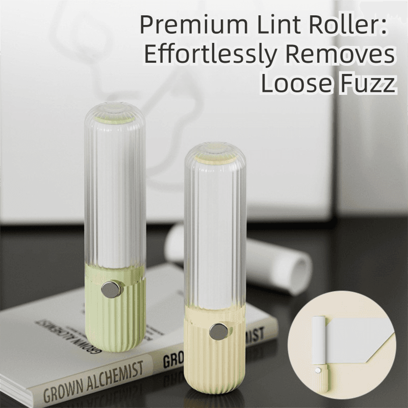 Green Portable Mini Lint Roller Set for Pet Hair Cleaning - 6 Refills