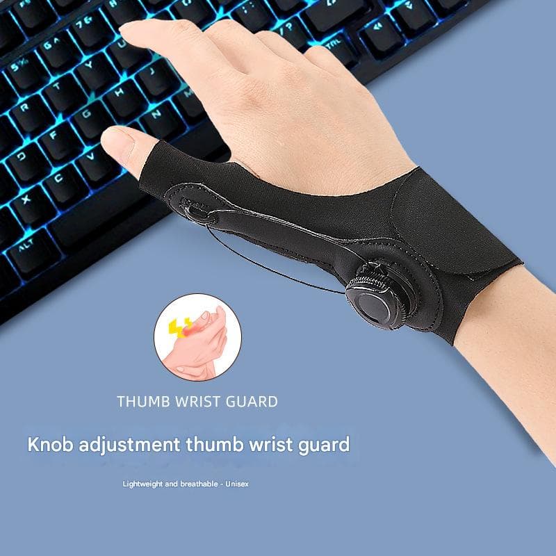 Black Adjustable Thumb Brace with Dial System - Wrist & Thumb Stabilizer