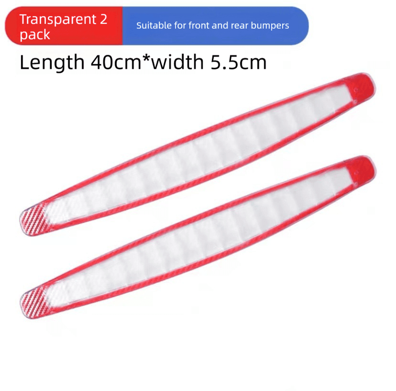 3-PCS Transparent Universal Car Bumper Protector Strips - Carbon - 2-Pack