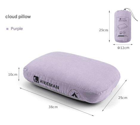 Purple Reversible Memory Foam Travel Pillow - All-Season Comfort Neck