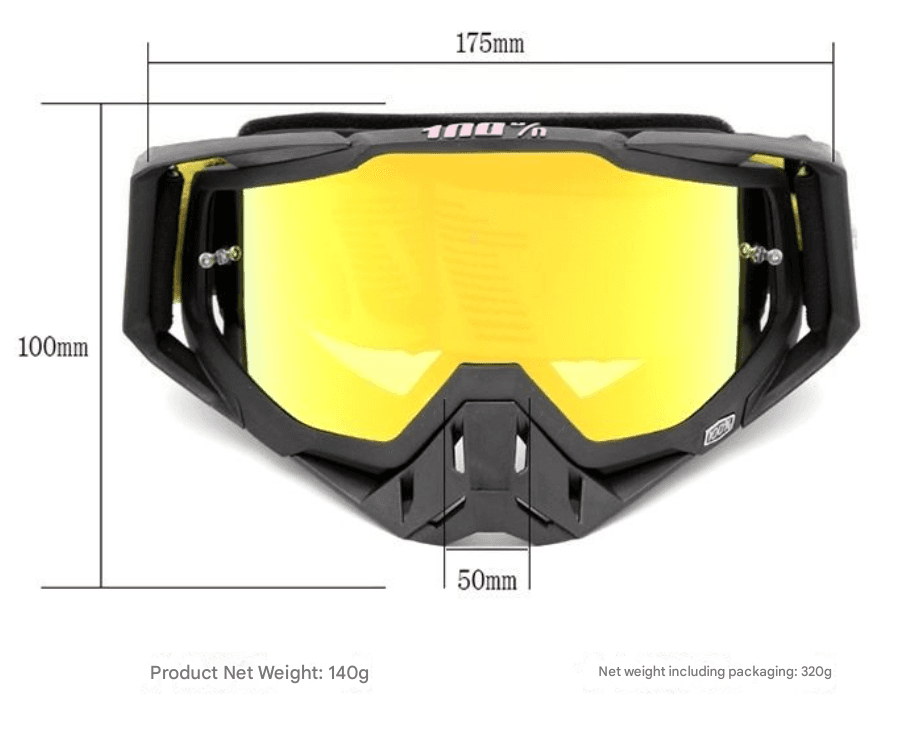 Blue-white Frame and Blue Sheet Motocross Goggles - Off-Road Motorcycle