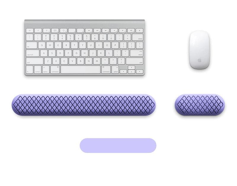 Ergonomic Keyboard & Mouse Wrist Rest Set - Soft Silicone, Non-Slip - Purple