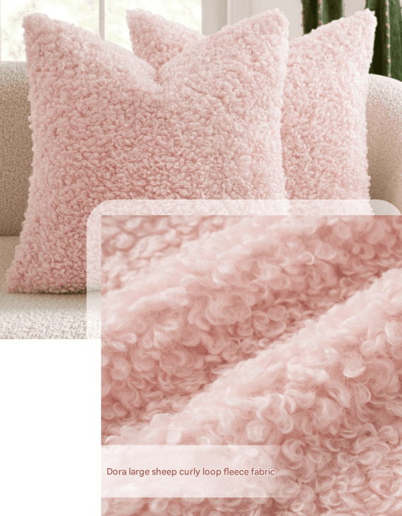 2-Piece Brown Cozy Teddy Boucle Cushion Cover - Plush Decorative Square