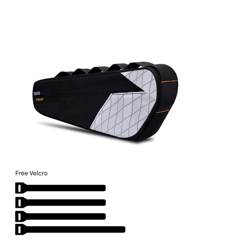 Black and White Waterproof Bicycle Frame Bag - 2.5L Slim Top Tube Storage