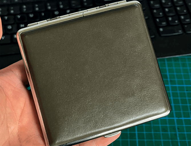 Genuine Leather Cigarette Case Holder 20 Stick Capacity Retro Vintage Style