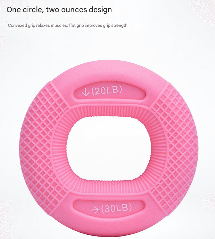 Pink 20/30LB 2-Pack Silicone Hand Grip Strengthener Rings - Dual-Resistance