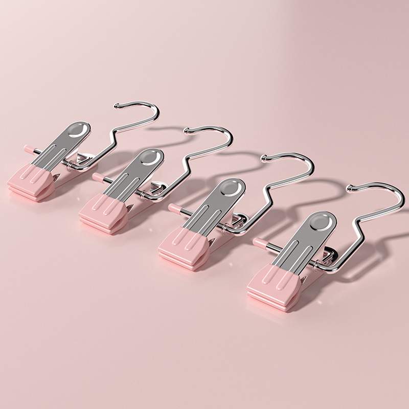 Pink Stainless Steel Hanging Clips (35-Piece) - Strong Grip for Pants, Hats