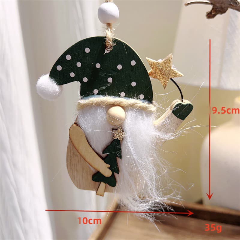 3-PCS The old man with green dots Christmas Ornaments Hanging Pendants