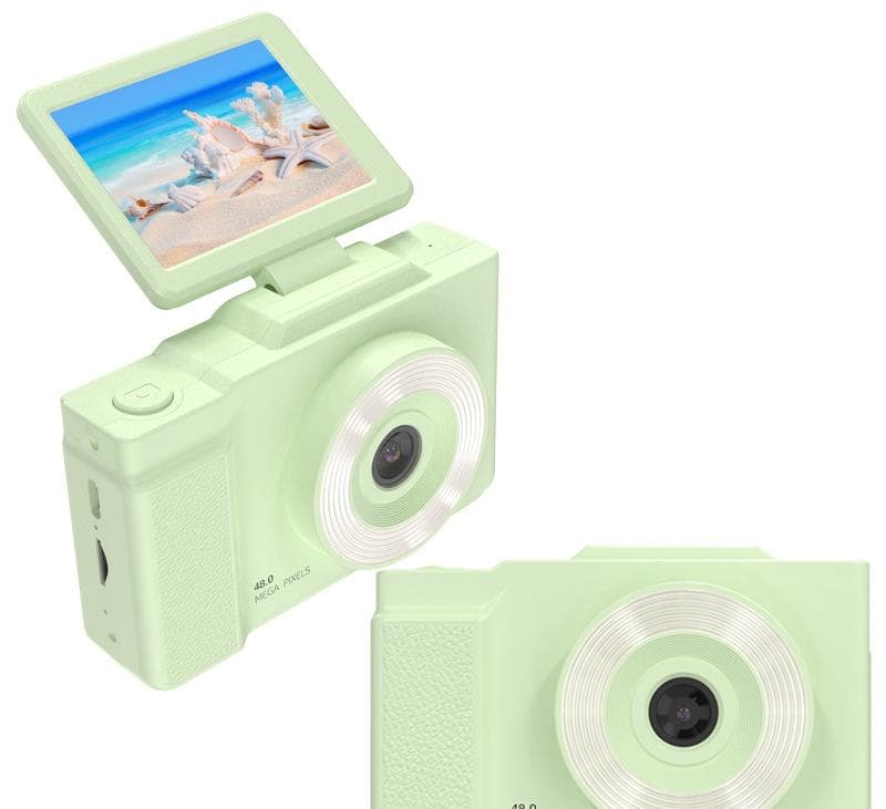 48MP Student Digital Camera with 180 Flip Screen & 3-Setting Fill - Green