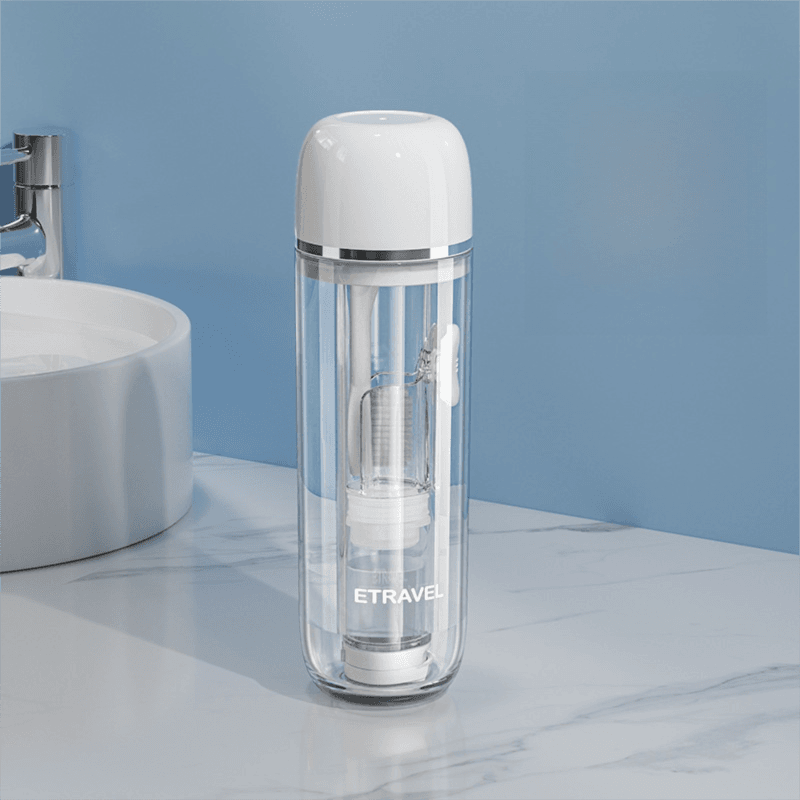 White Portable 2-in-1 Travel Toothbrush/Toothpaste Organizer & Mouthwash Cup