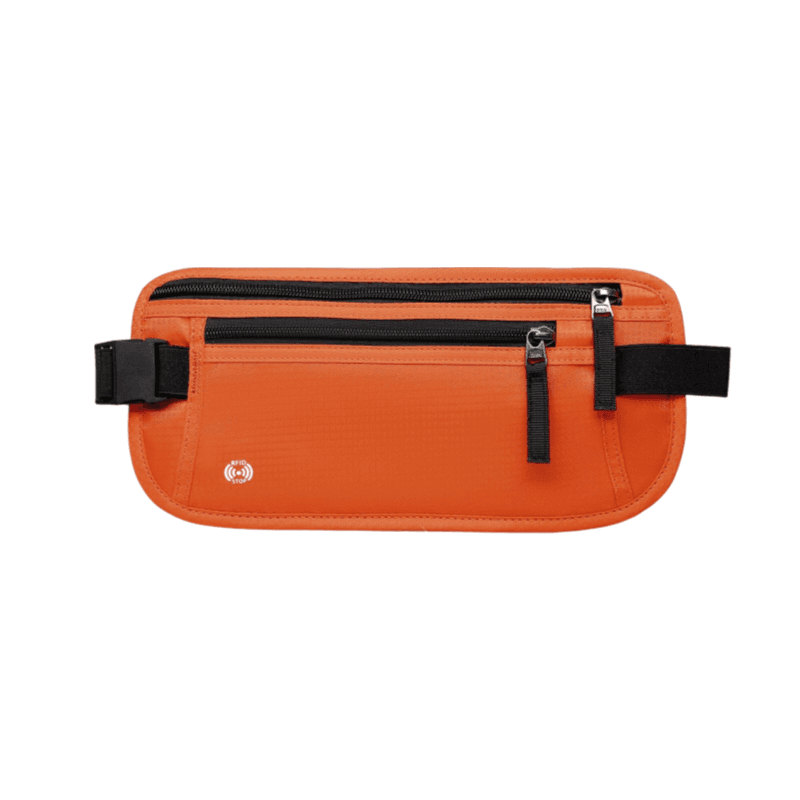 Orange RFID Blocking Slim Anti-Theft Fanny Pack for Outdoor Travel - Hidden